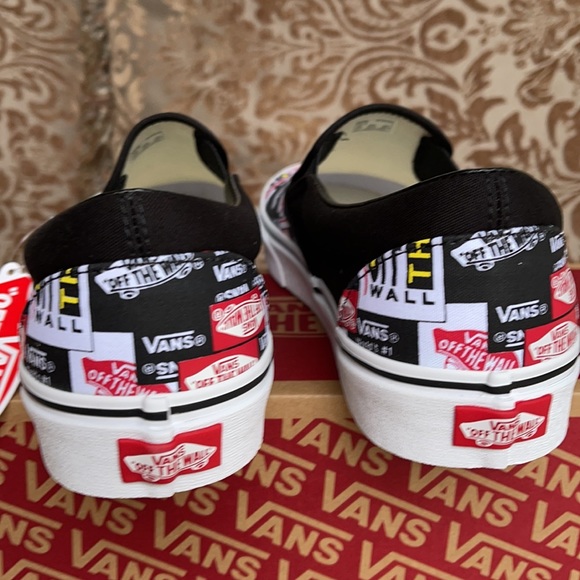 Vans Classic Slip On Label Mix Black/True White WM - Picture 14 of 16